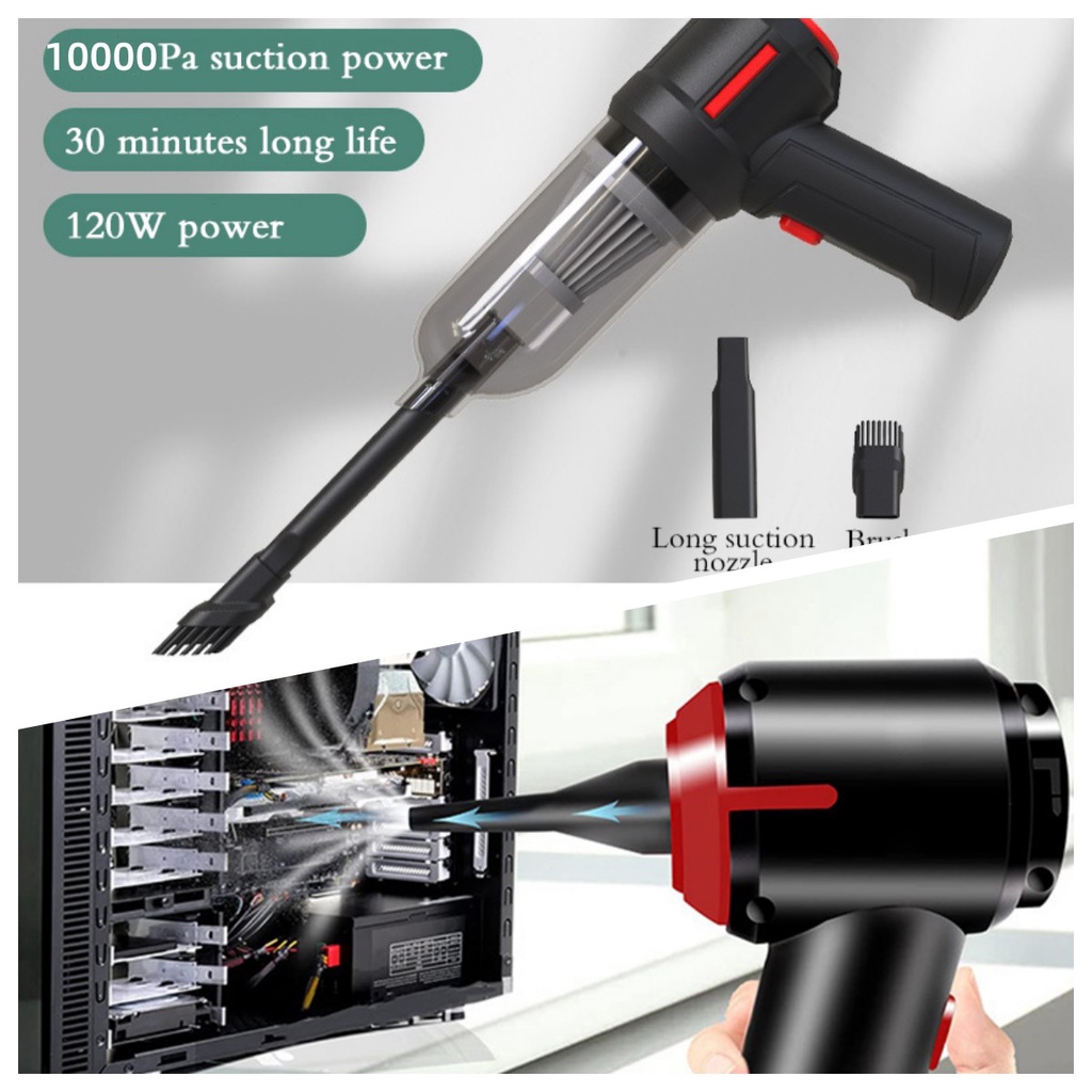 Vediot Máy hút bụi cầm tay Máy Hút Bụi 10000Pa + Bình Khí Nén Vệ Sinh Bàn Phím Máy Tính Xe Hơi