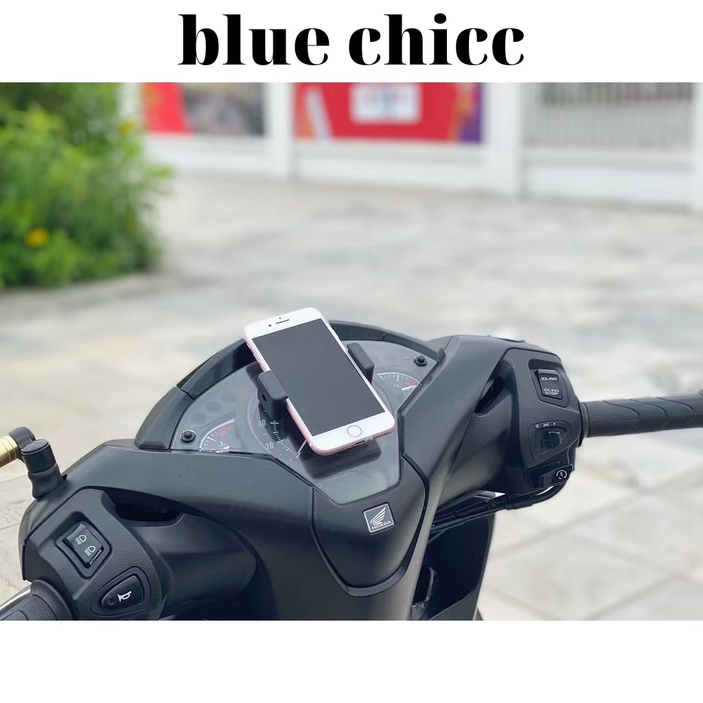 Giá đỡ điện thoại xe máy, kẹp điện thoại xe máy nhỏ gọn tiện lợi dành cho biker, băng dính 3M (BLUE_CHICC)