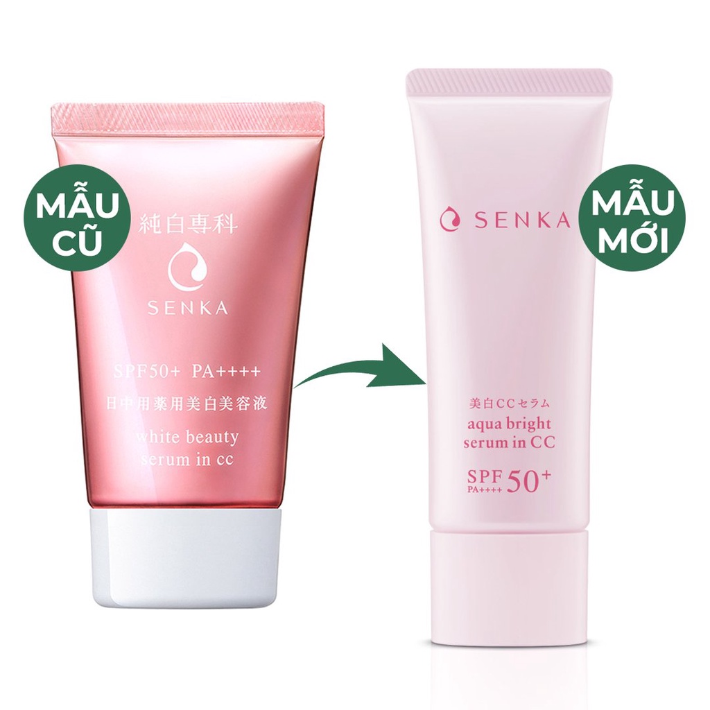 Serum Chống Nắng, Nâng Tông, Dưỡng Trắng Da Senka Aqua Bright Serum In CC SPF50+/PA++++