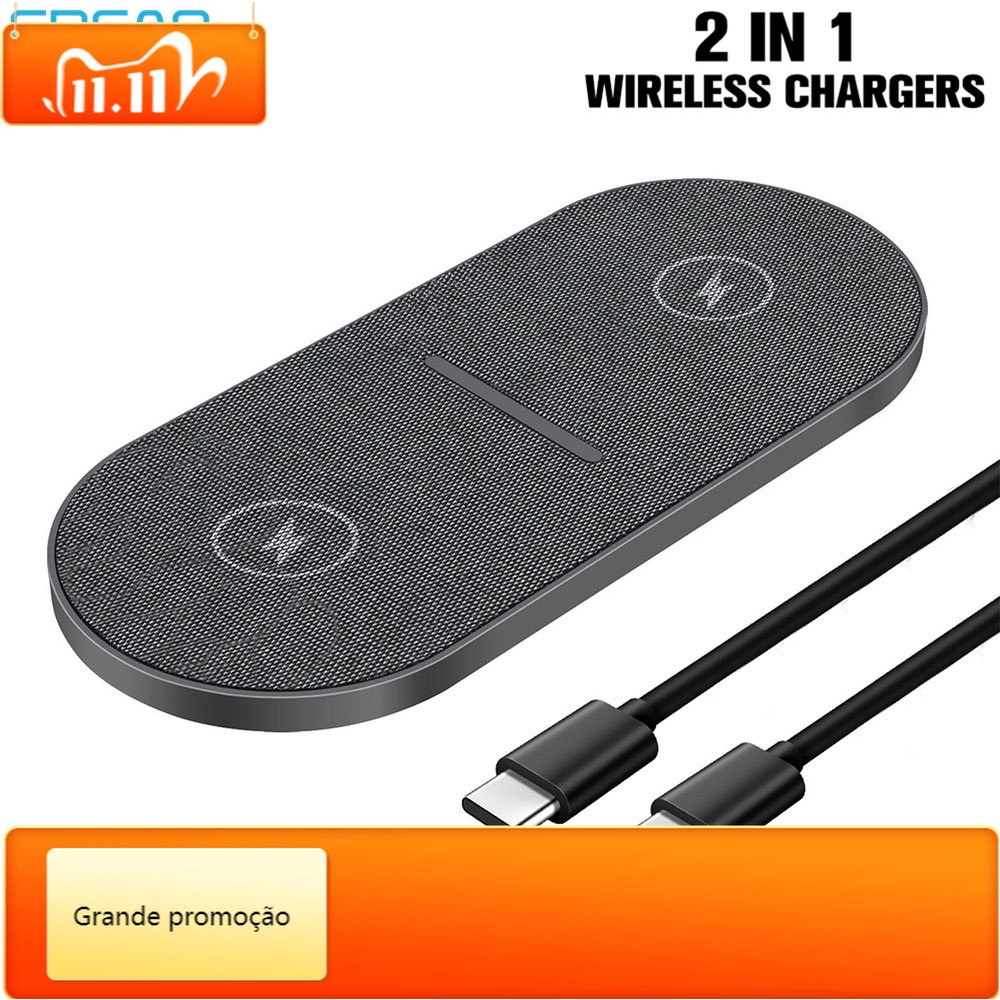 Đế Sạc Nhanh Không Dây 2 Trong 1 40W Cho IPhone 14 13 12 11 XS XR X 8 Airpods Pro 3 Dual 20W