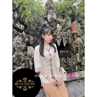 Mẫu đồ lam đi chùa nư, bà ba gấm lụa viền đi nút hoa,đủ màu mới nhất