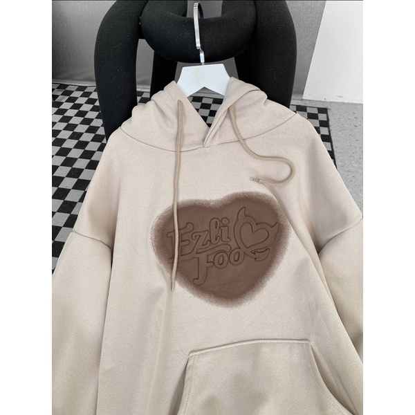 Áo hoodie nỉ bông unisex form rộng HEART cao cấp AN6252 by COCCACH