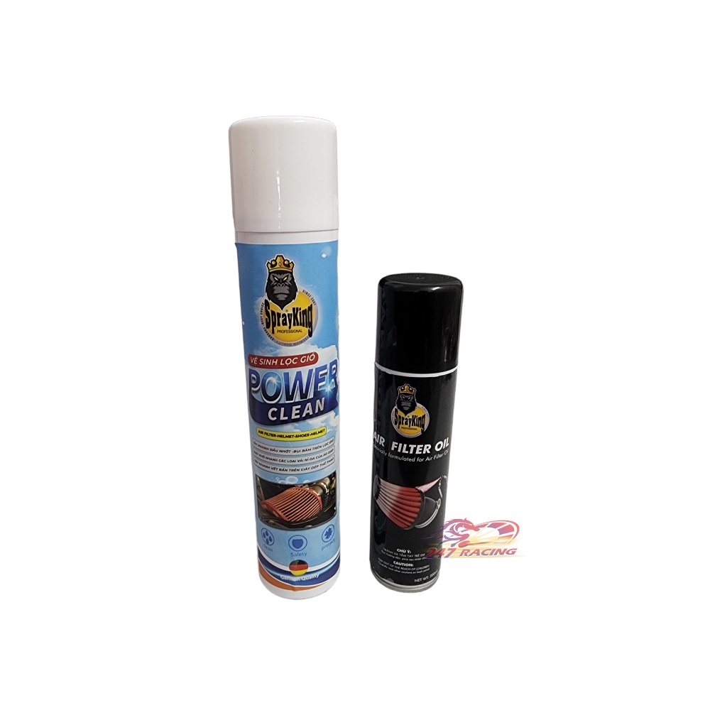 Combo Tẩm Dầu và Lọc Gió Sprayking Vệ Sinh Đa Năng dành cho Pô E xe máy Xe Oto Giày Dép và Quần Áo Bảo Hộ