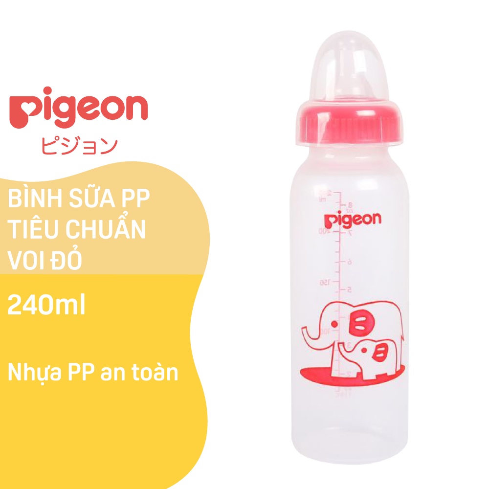 Bình Sữa Pigeon PP Tiêu Chuẩn Hình Voi 240ml