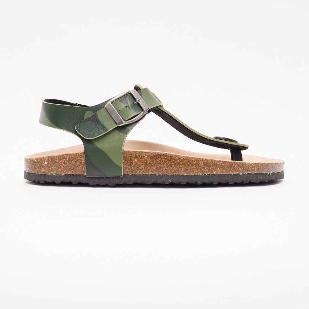 [Bản giới hạn] R10 -  Sandal Birken Đế Trấu BIOLINE Camo Rằn Ri Thiết Kế Unisex Nam nữ Quai tách ngón Da PU cao cấp