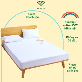 Ga giường khách sạn Riotex hay ga giường màu trắng chất liệu cotton cvc trắng trơn cao cấp size:1m/m2/m4/m6/m8/2m2