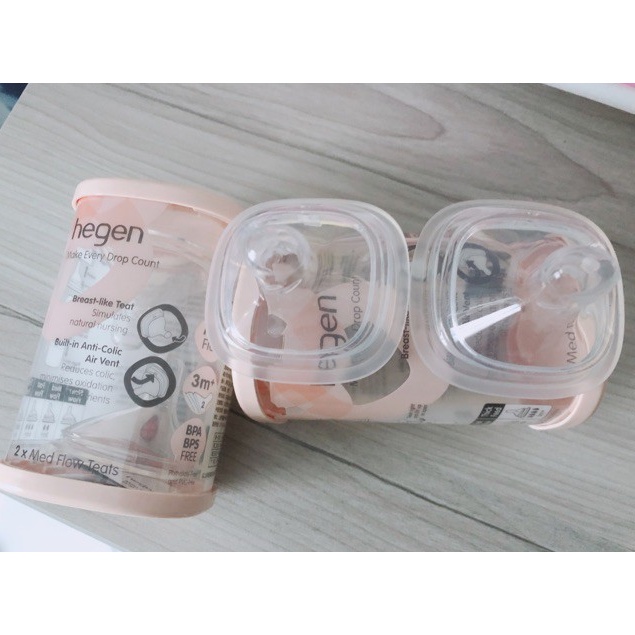 Núm ti thay thế bình sữa Hegen 0m+, 3m+, 6m+ và Y cắt 6m+