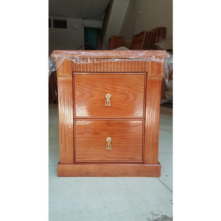 tủ đầu giường gỗ sồi, tab đầu giường gỗ sồi loại 2 ngăn kéo