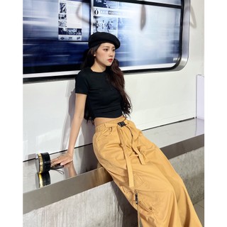 Áo croptop cổ tròn tay lửng | Miha Top | Secodee