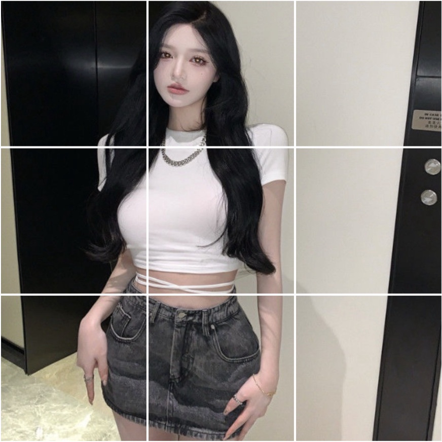 Áo Thun Ngắn Tay Phối Dây Thời Trang Quyến Rũ Cho Nữ