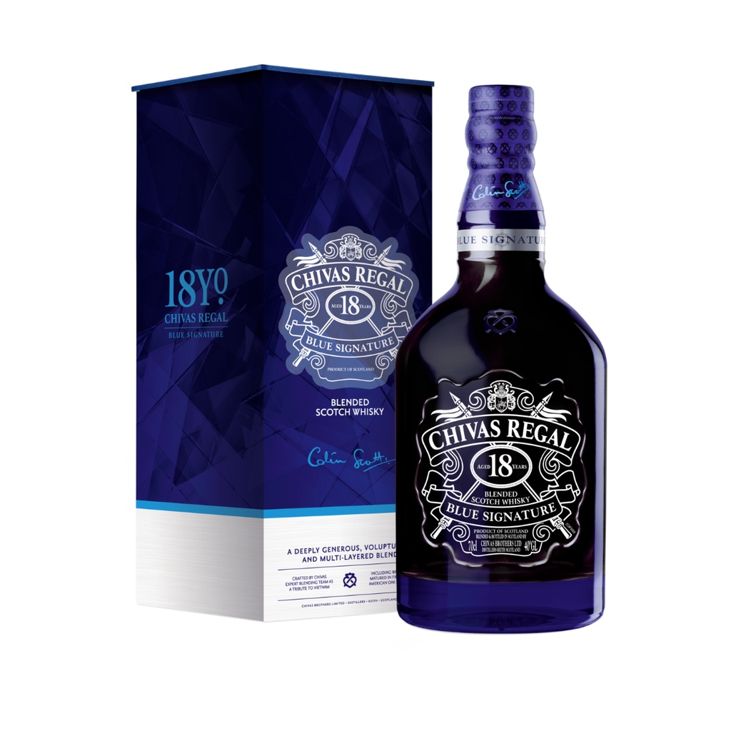 Rượu Chivas Regal 18 YO Blue Signature Nồng Độ Alc 40% 700ml [Whisky] Kèm Hộp