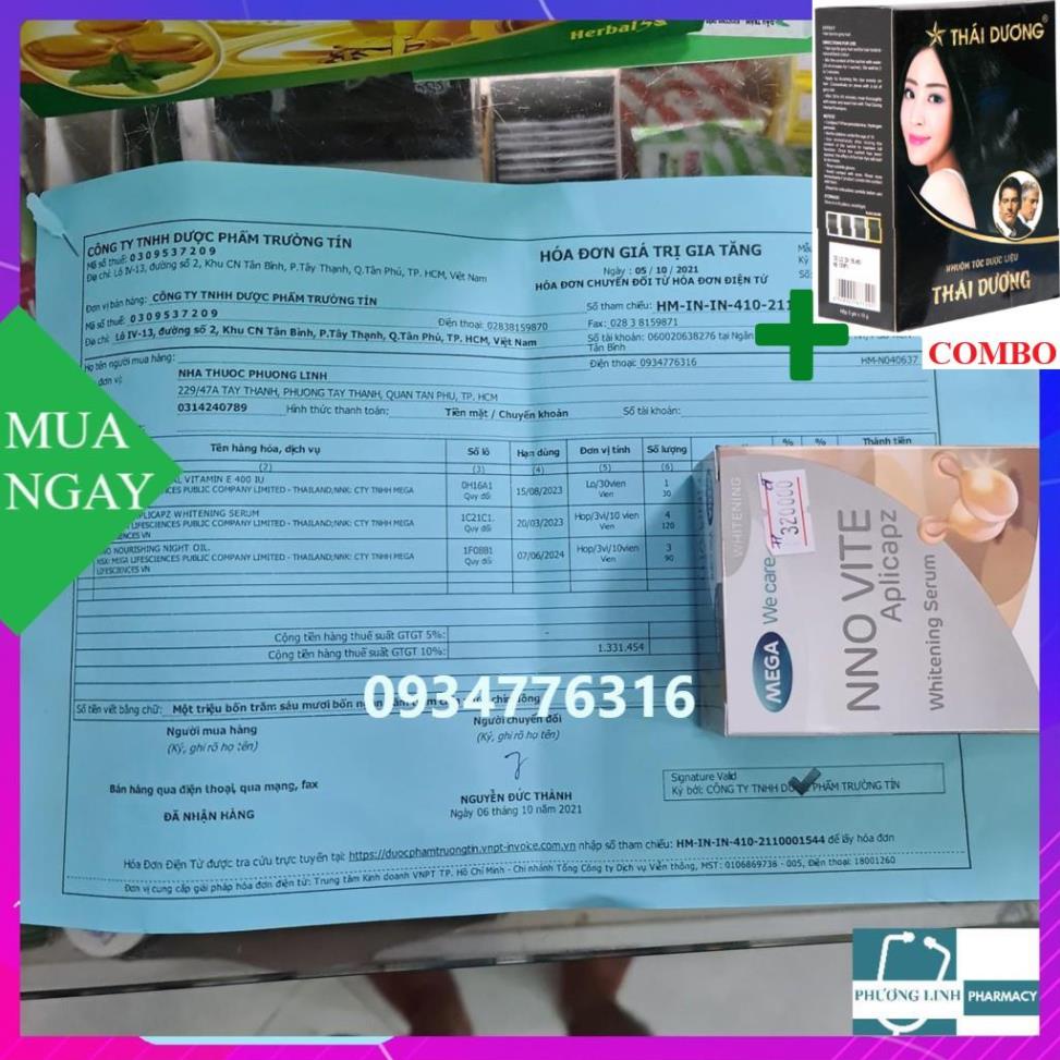 Combo Gội Là Đen Thái Dương+ VIÊN BÔI DA NNO BỔ SUNG VITAMIN E dưỡng ẩm,chống lão hóa da