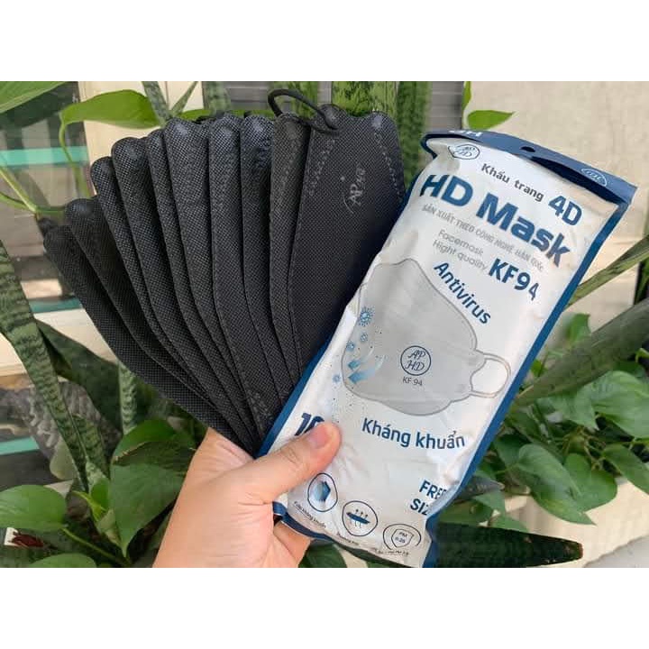 (SET 10 CÁI) Khẩu Trang KF94 Màu ĐEN, TRẮNG, TRẮNG IN LV, HỒNG, XANH, XÁM Phong Cách Hàn Quốc-4 Lớp Kháng Khuẩn Chống Nắ