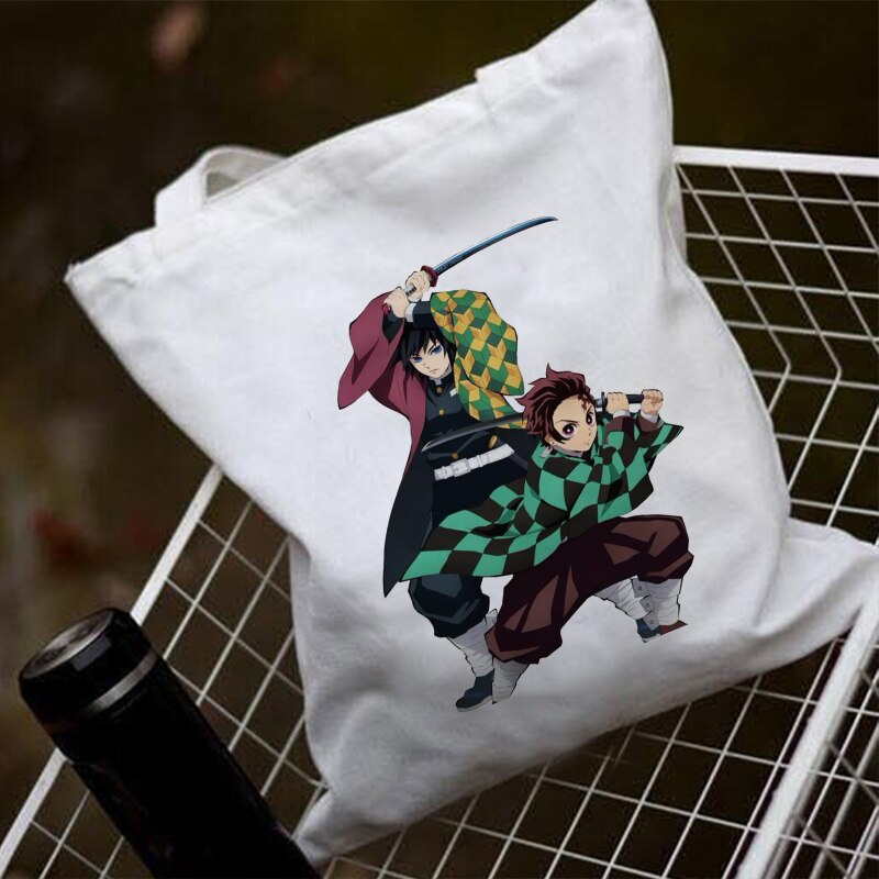 Túi Xách Vải Canvas In Họa Tiết Hoạt Hình Demon Slayer Kimetsu No Yaiba Kamado Tanjirou Cho Nữ