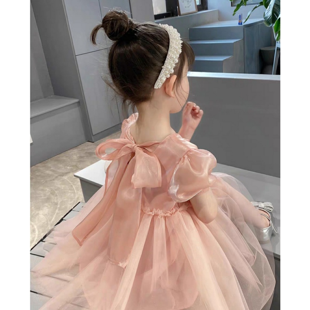 Váy đầm voan tơ óng công chúa cho bé 8-20kg