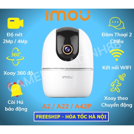 Camera ip wifi IMOU ranger A42EP 4M Quad HD (2K ) A22EP, Full HD 1080P (phiên bản mới) A1/ A2 xoay 360 Chính Hãng