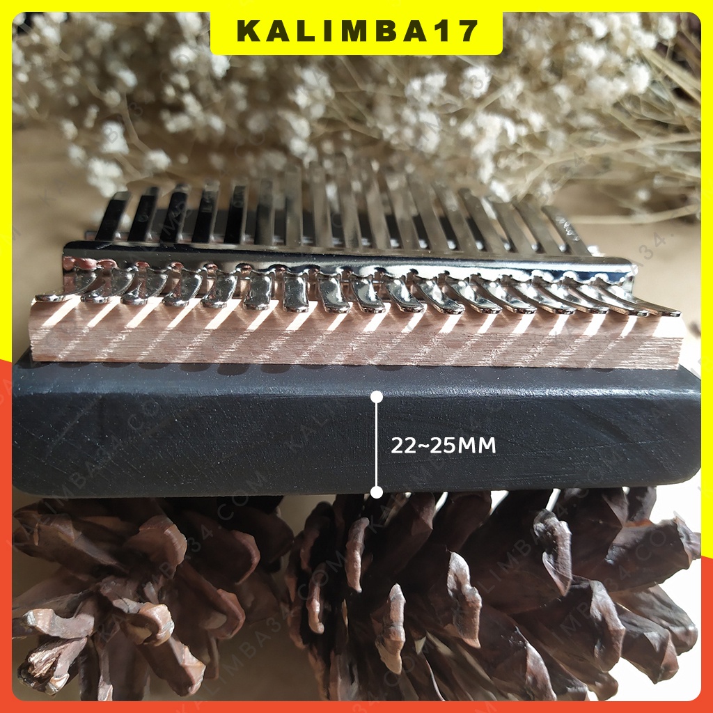 Đồ chơi cho bé đàn kalimba 17 phím màu đen khắc chữ kalimba, Đồ chơi gỗ cho bé nguyên khối hình chữ nhật