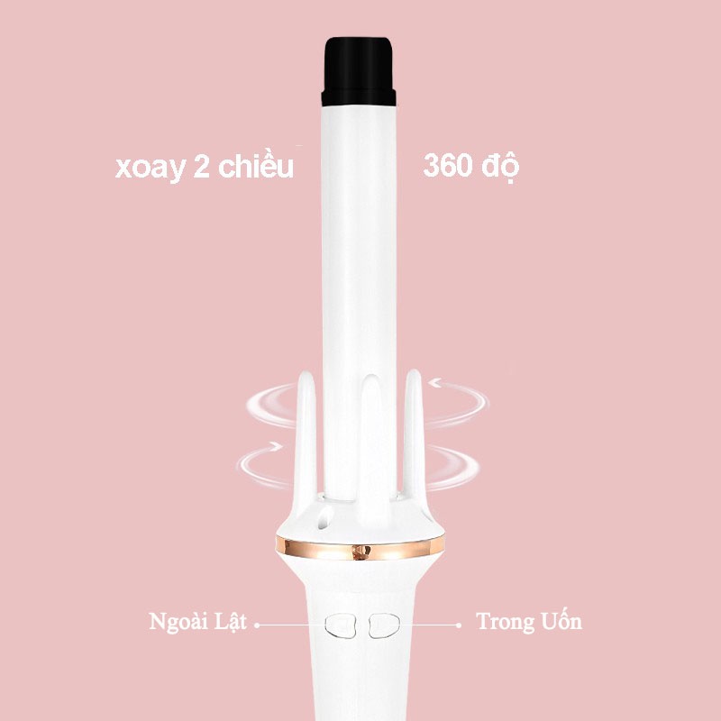 Máy Uốn Tóc Tự Động UPUPIN Máy Uốn tóc Tự Động Xoay 360° Cầm Tay Có thể Điều Chỉnh Nhiệt Độ