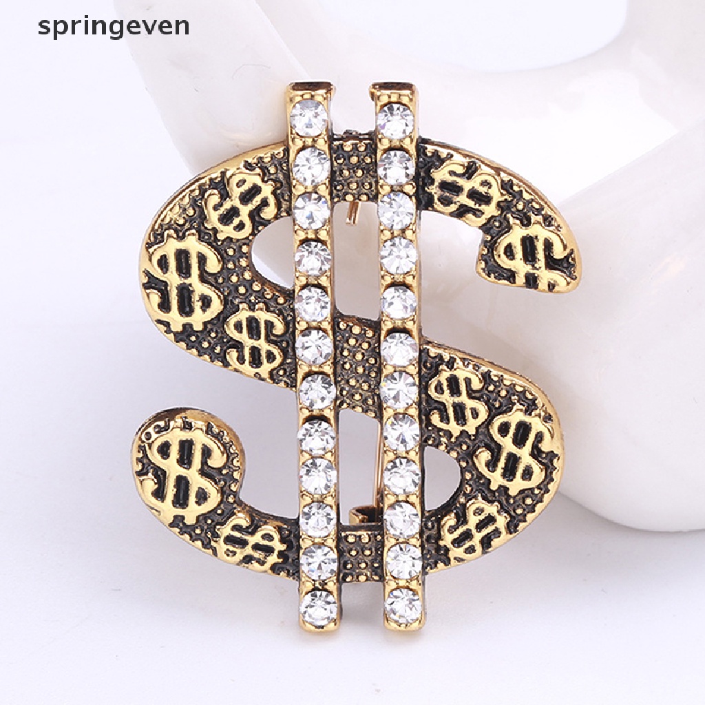 Ghim Cài Áo Hình Tờ Tiền Đô La Đính Đá Nhân Tạo Thời Trang