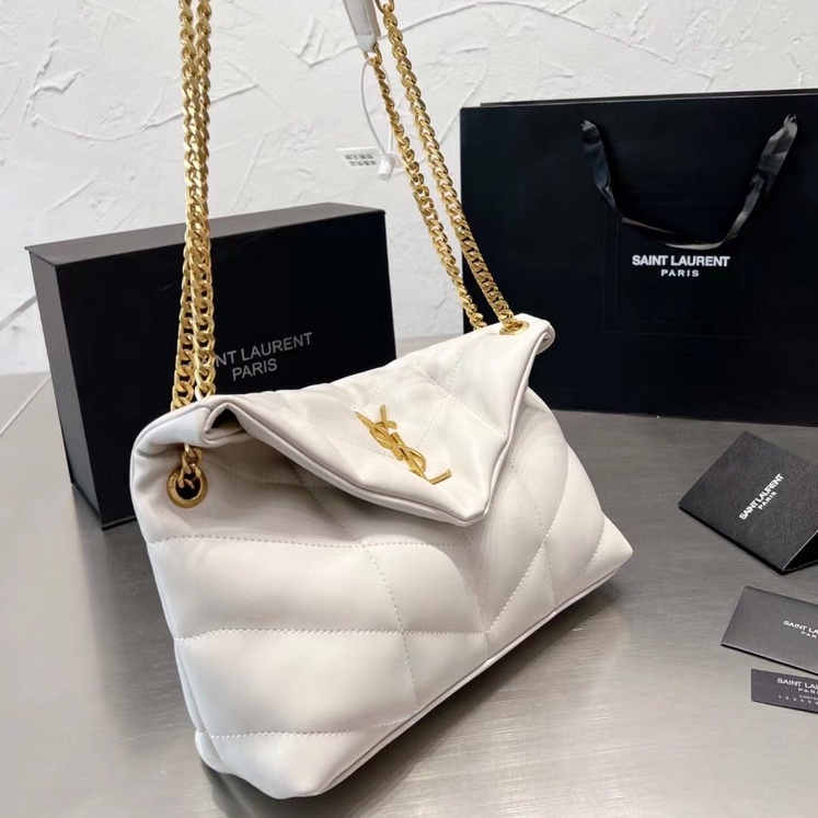 Túi Xách Đeo Vai Hình Đám Mây Phối Dây Xích Xếp Ly Màu Vàng Đen Cho Nữ777777