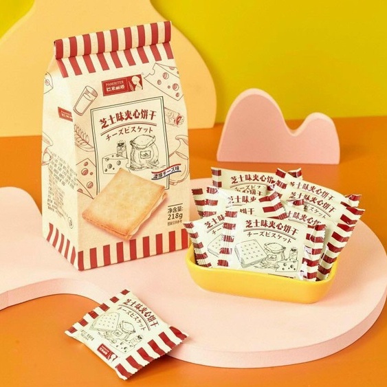 Bánh Quy Phô Mai Sandwich Pamiriter Đài Loan 218g