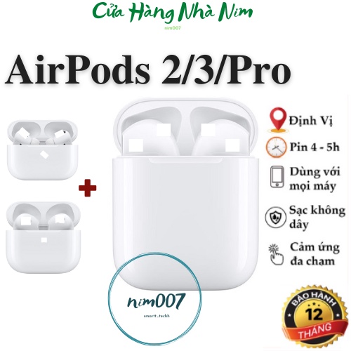 Tai nghe bluetooth AP 2/3/Pro, Tai nghe không dây Full Chức Năng, Đổi Tên, Định Vị, Pin trâu dùng cho mọi dòng máy