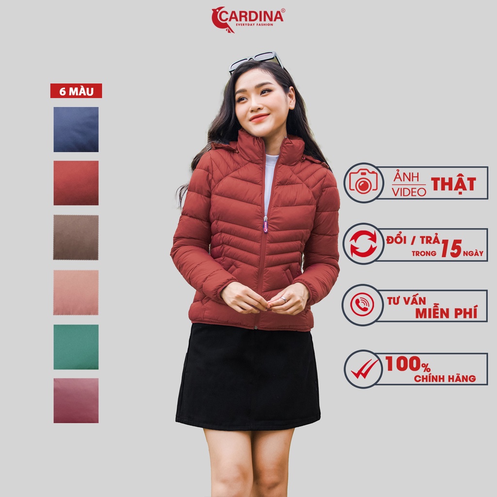 Áo Phao Nữ 𝐂𝐀𝐑𝐃𝐈𝐍𝐀 Chất Gió Trơn Chần Bông Nhật Cao Cấp Siêu Nhẹ Siêu Ấm 2PF02