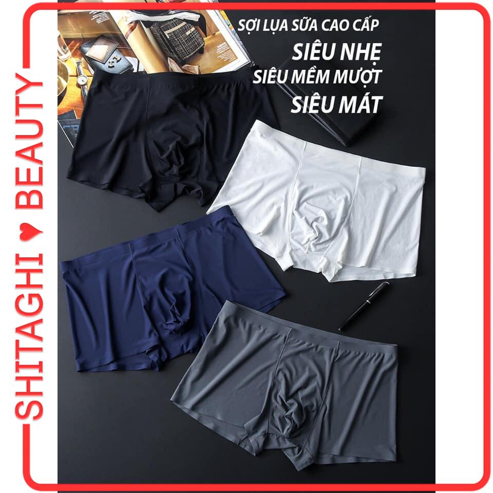 - Quần lót nam Boxer, chất lụa sữa cao cấp siêu mỏng nhẹ, mềm, mịn có bigsize