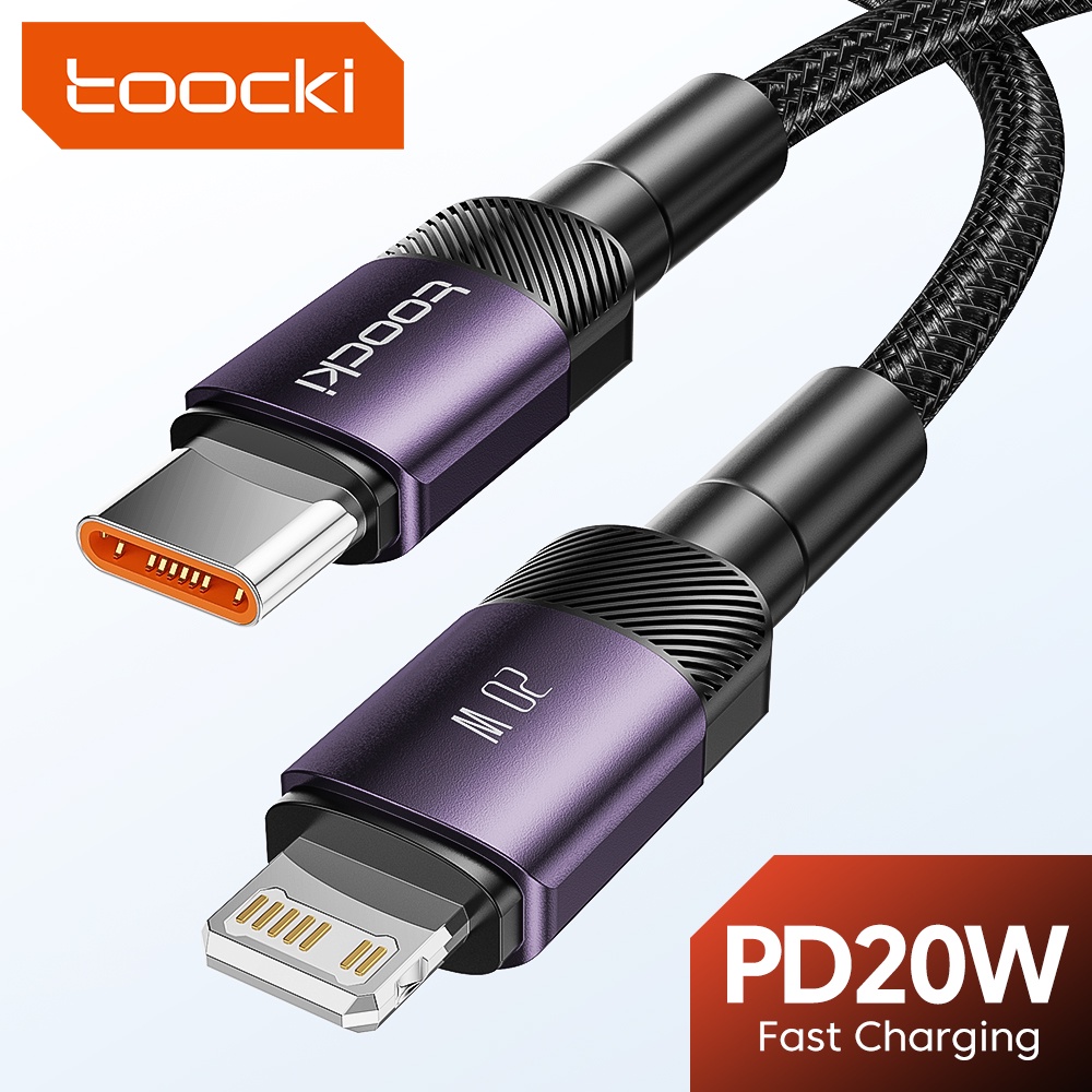 Cáp sạc nhanh Toocki 2.4A USB 1OS PD 20W Type C sang 1OS
