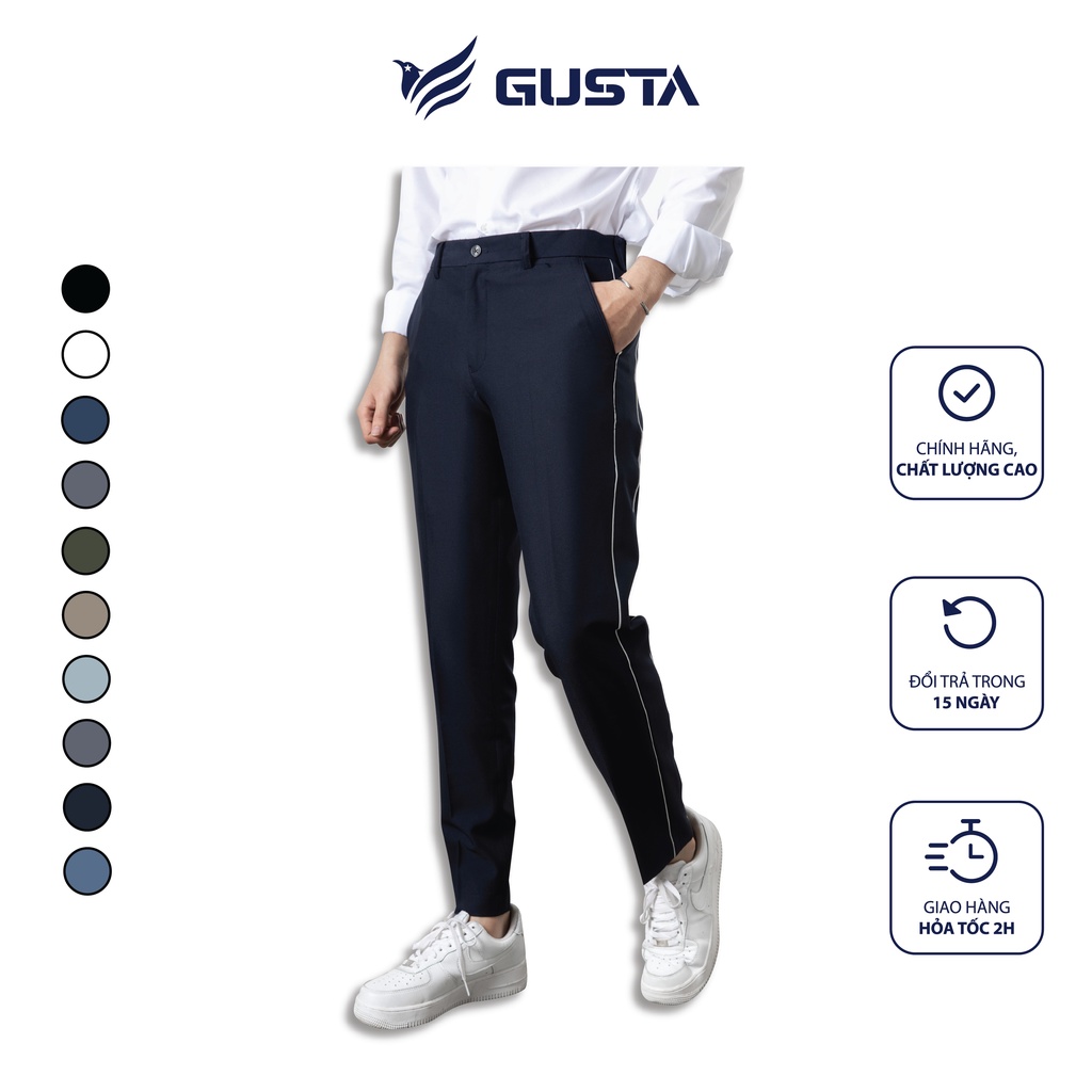 Quần Tây Âu Nam Công Sở Hàn Quốc Dáng Ôm,Quần Vải Kẻ Viền Hàng Hiệu- QA03 - GUSTA