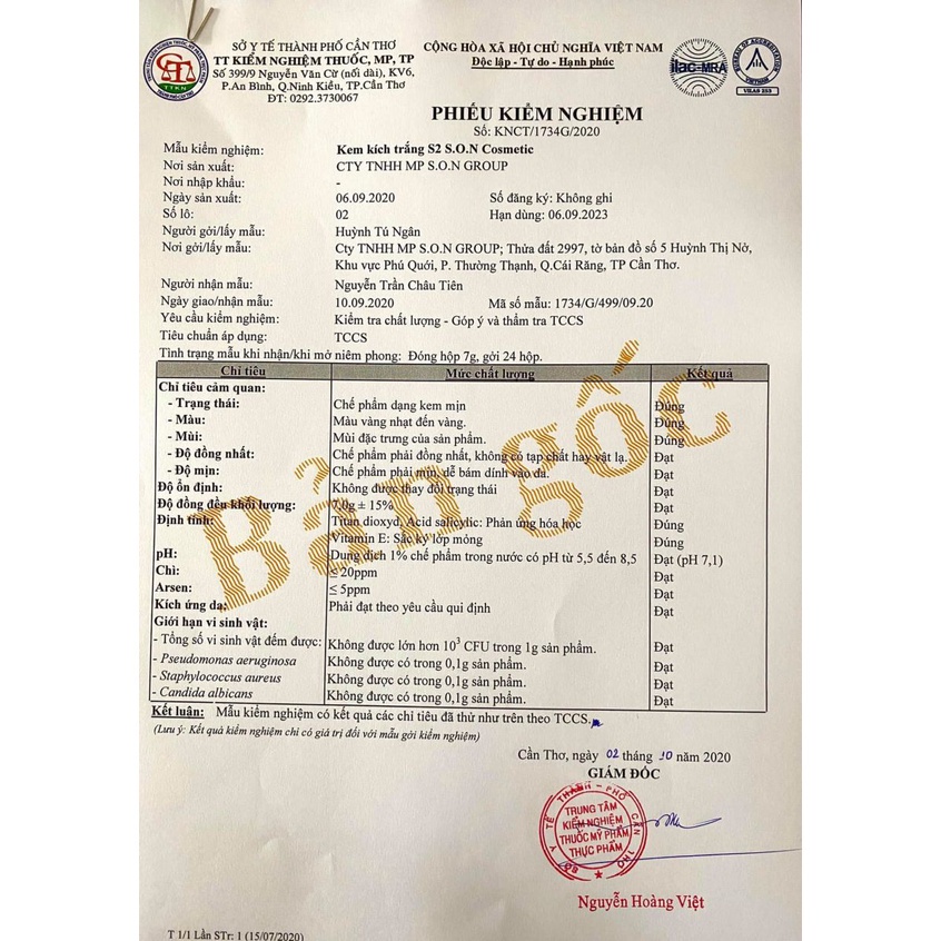 Kem Kích Trắng S2 SON Nguyễn Tiên Chính Hãng - Kích Trắng Men Bưởi Mix Kem Body