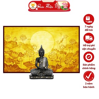 Đèn hào quang hoa sen in tranh trúc chỉ ngang chân thiện mỹ, trang trí bàn thờ gia tiên, treo phòng thờ tc-tn-56