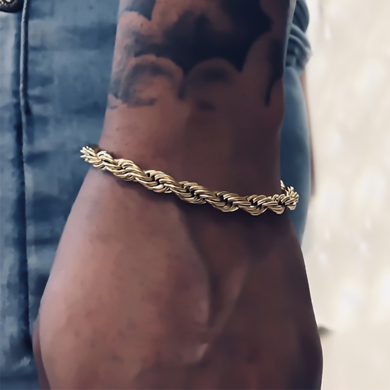 Vòng Tay Dây Xích Ngắn 4MM Bằng Thép Không Gỉ Phong Cách Hiphop Thời Trang Cho Nam C048