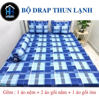 Bộ Drap nệm thun lạnh cho nệm từ 5-15cm - Ga nệm thun lạnh gồm 1 ga nệm + 2 áo gối nằm + 1 áo gối ôm