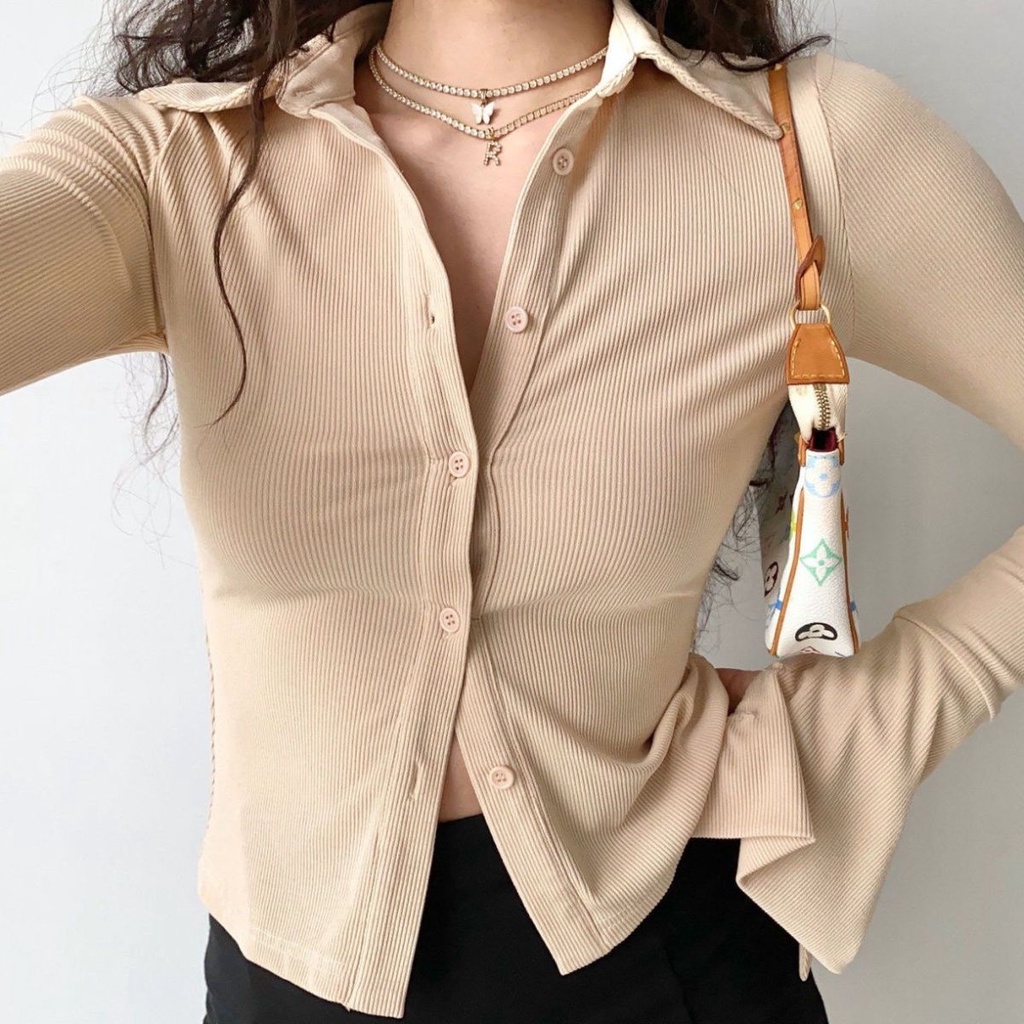 Áo cardigan BH tay loe dài màu sắc thanh lịch cho phái nữ