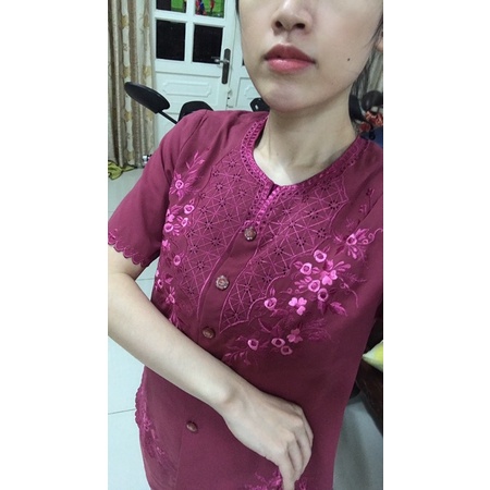Đồ bộ bà già tay ngắn vải siêu lụa