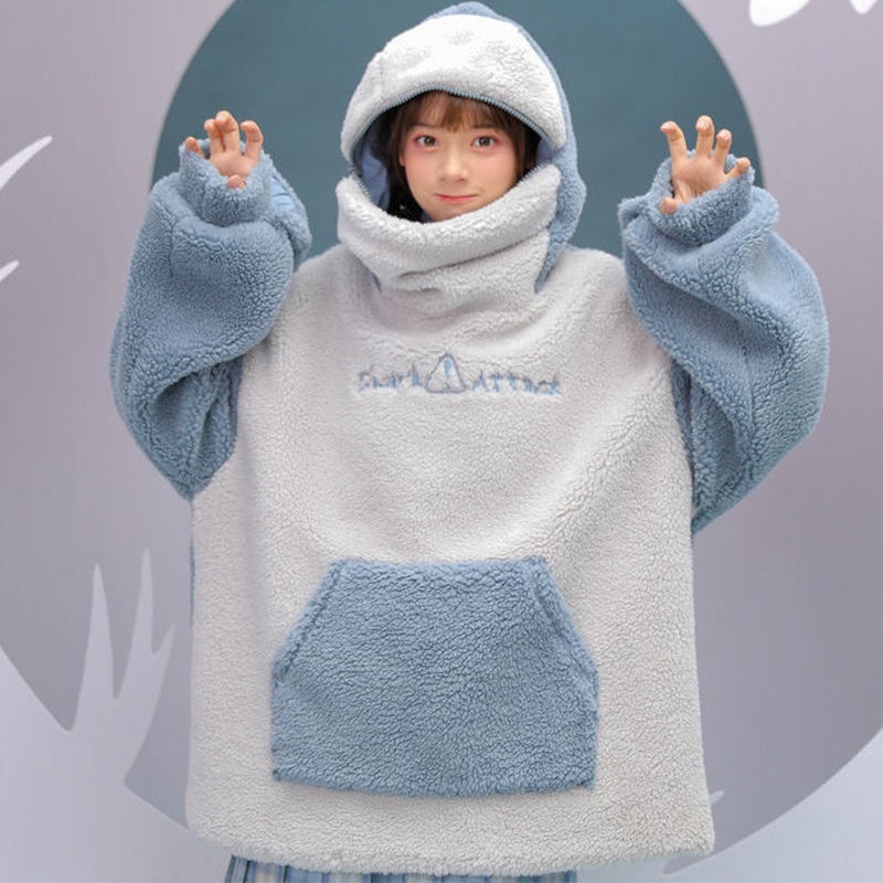 Áo Hoodie DàI Tay HọA TiếT Cá MậP Dễ Thương Cho Nam