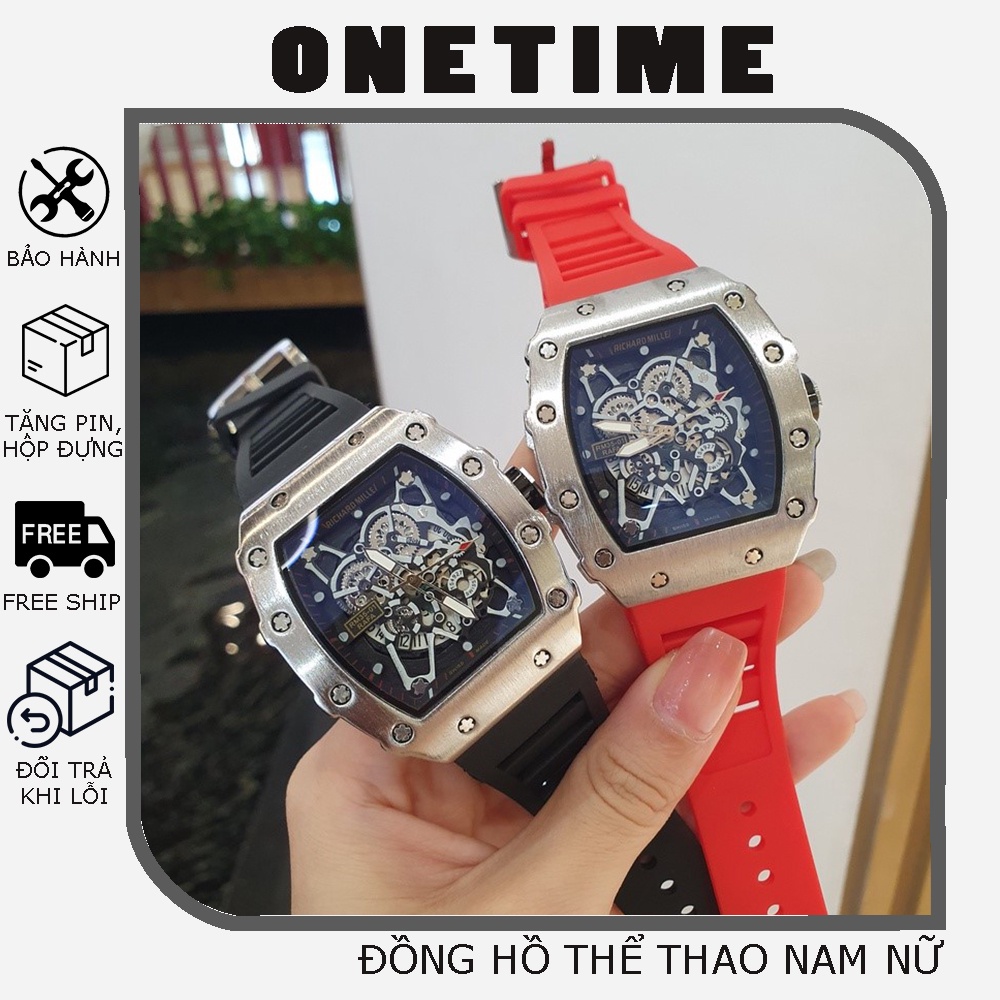 Đồng hồ nam Richard Mille vỏ thép đúc đặc, dây cao su mềm, họa tiết mặt cực đẹp, cực chất OneTime