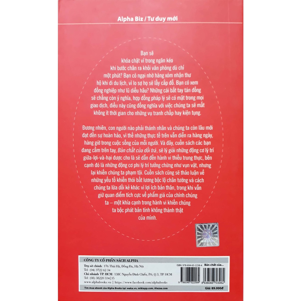 Sách - Bản Chất Của Dối Trá (Hầu hết chúng ta đều nghĩ mình trung thực, nhưng trên thực tế, tất cả chúng ta đều dối trá)