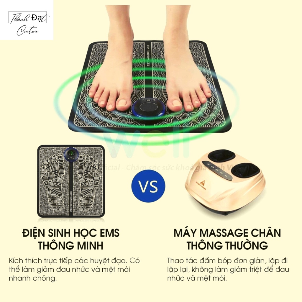 Thảm MASSAGE chân bấm huyệt điện sinh học EMS công nghệ Nhật Bản CÓ MÀN HÌNH HIỂN THỊ giúp lưu thông khí huyết