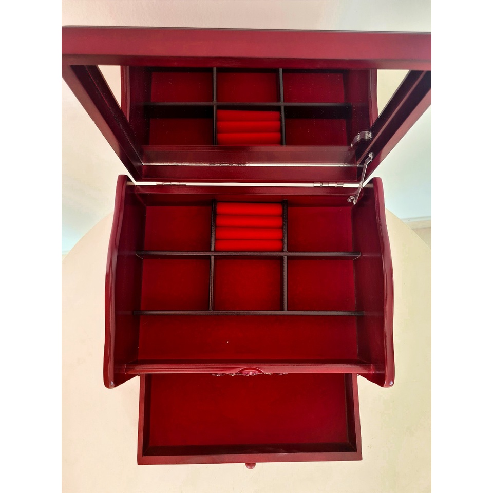 Hộp Nữ Trang Gỗ Có Gương Sang Trọng 27x20.5cm - Hàng VN Xuất Khẩu