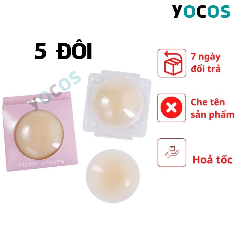 Miếng dán silicon không keo nhiệt tự thân siêu dính 5 đôi  YOCOS MDT012