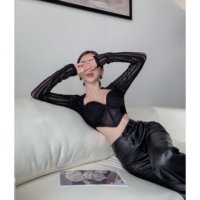 Áo corset tay dài tôn dáng-LIAM Top