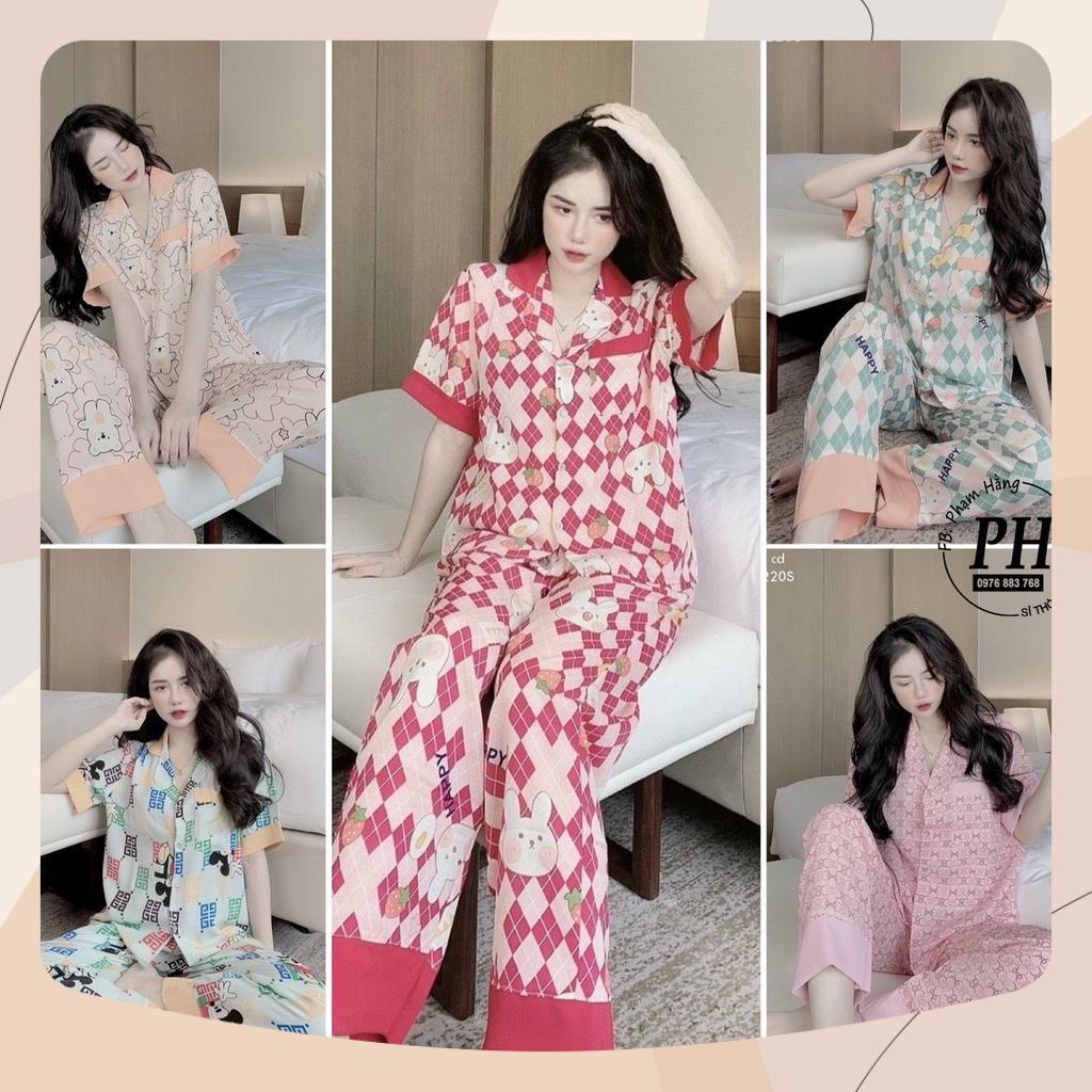Bộ Pijama Dài thiết kế in 3D , Chất LỤA mặc sang chảnh ( Video thật )