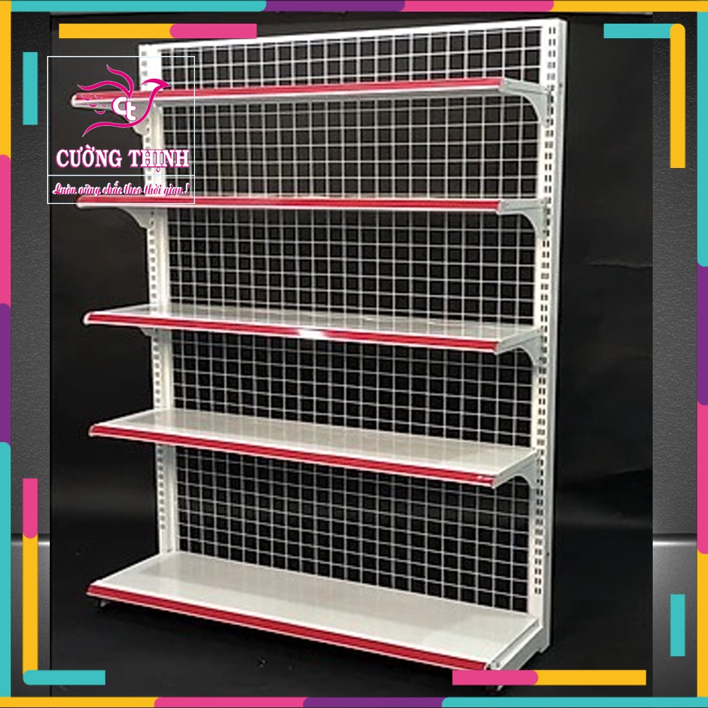 Kệ Siêu Thị Đơn Áp Tường (1 măt ) Dài 120cm Rộng 35 Cao 180cm x 5 Tầng
