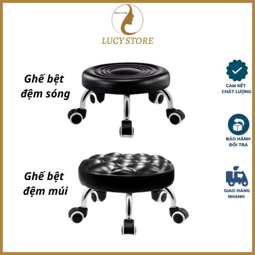 Ghế ngồi bệt làm nail ngồi đóng hàng, ghế tròn xoay thấp - Lucy Store thiết bị vật tư spa