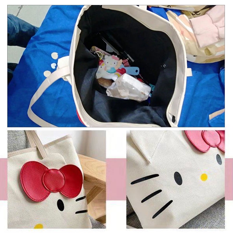 MISCHA Túi Xách Da PU Sức Chứa Lớn In Họa Tiết Hoạt Hình Dễ Thương Thời Trang Cho Học Sinh