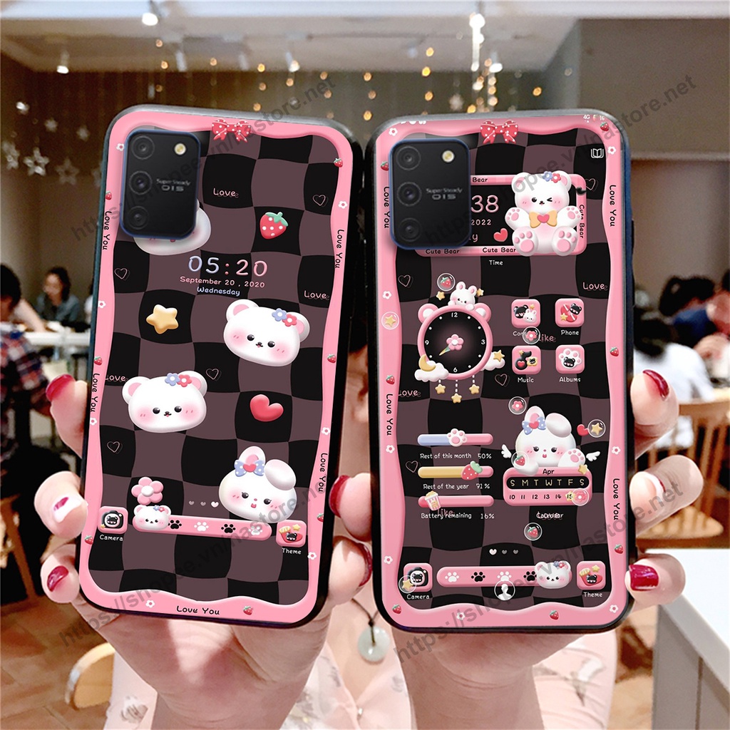 Ốp lưng Samsung S10 Lite / NOTE 10 LITE gấu, đồng hồ dễ thương cute giá rẻ