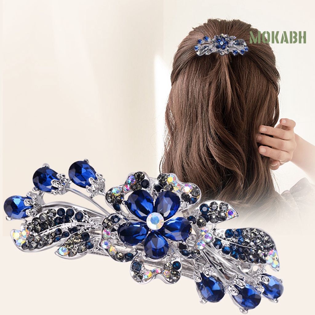 Kẹp Tóc Đính Pha Lê Giả Lấp Lánh Chống Trượt Chống Biến Dạng