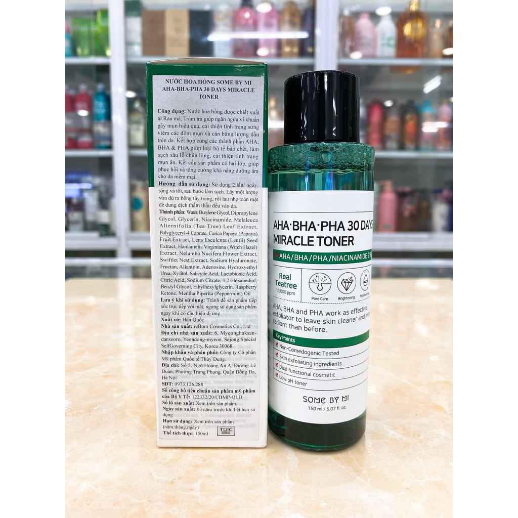 Nước Hoa Hồng SOME BY MI AHA-BHA-PHA 30 Days Miracle Toner Hàn Quốc 150ml